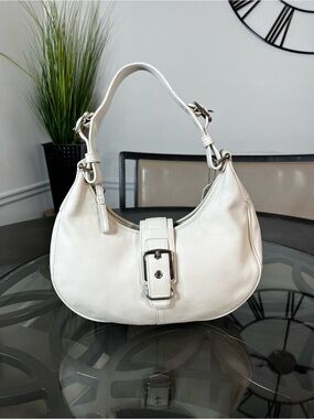 Coach Hamptons Hobo White/Cream Leather Bag